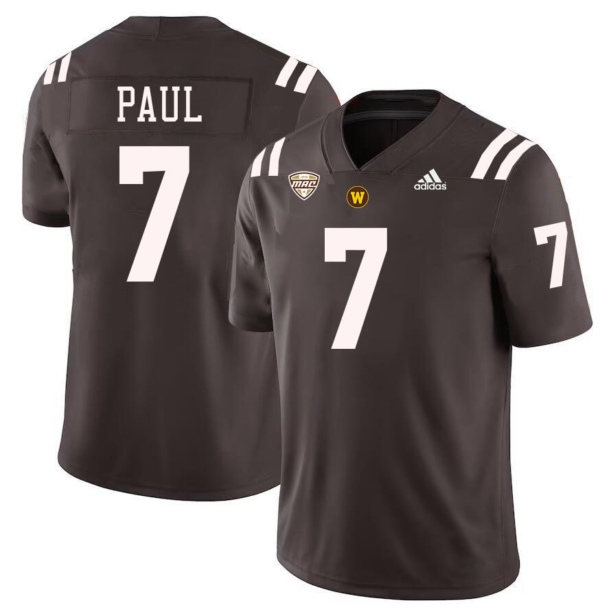 #7 Isaiah Paul Western Michigan Broncos College Football Jerseys Stitched-Brown